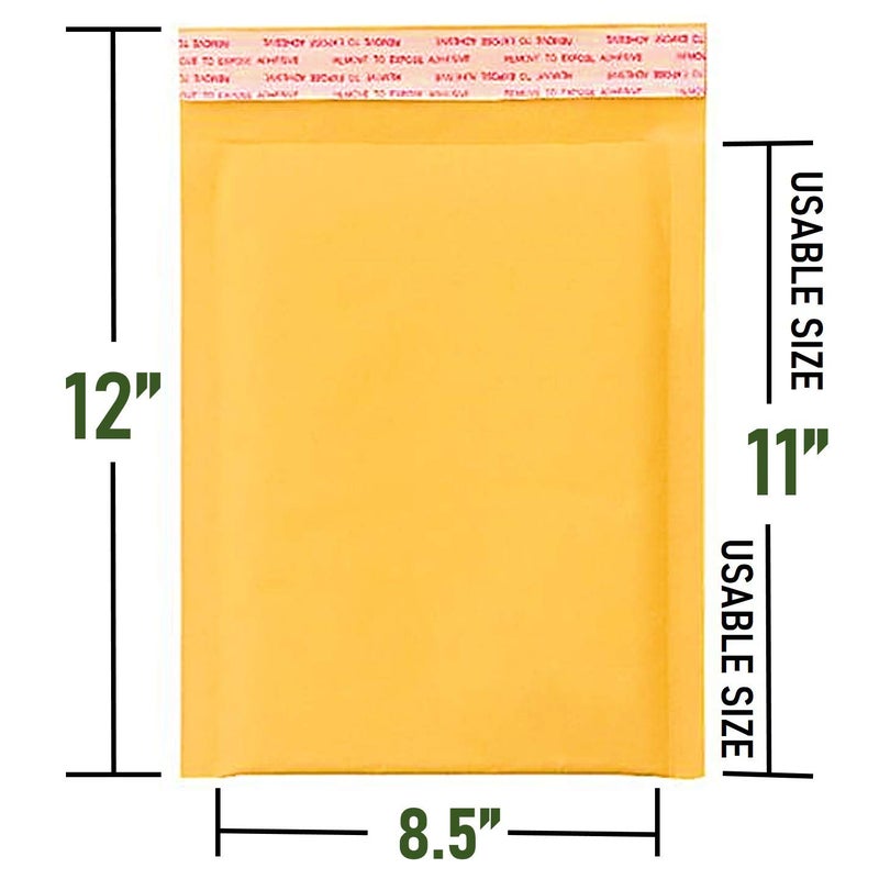 Sales4Less #2 8.5x12 Inches Kraft Bubble Mailers Shipping Padded Envelopes Pack of 50, Gold - Image 2